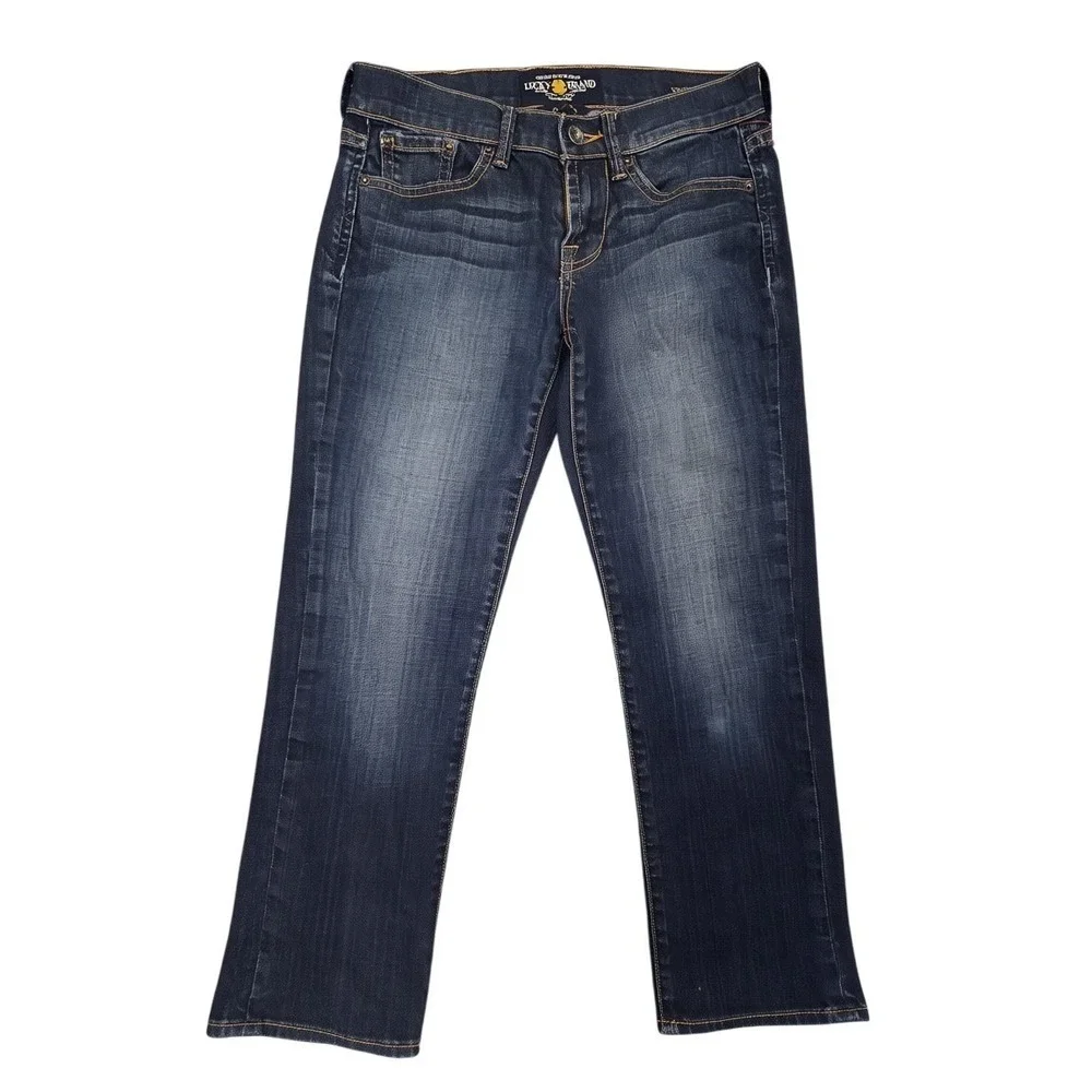 Lucky Brand Sweet‎ N Straight Dark Wash Jeans Womens Size 0/25 Mid Rise Straight